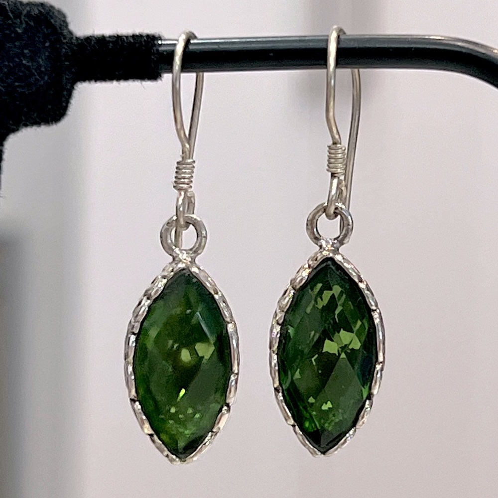 Russian Diopside Sterling Silver Dangle Earrings